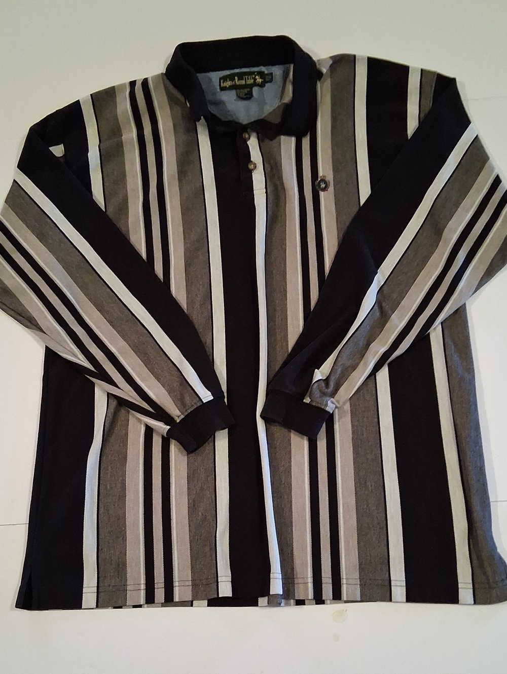 Knights Of Round Table Mens Long Sleeve Polo Shirt 2xl Tall Small Stain